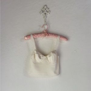 Skims Picot Cropped Cami in Marble